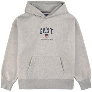 Kids - GANT Light Grey Melange Branded Graphic Hoodie - Jumpers and knitwear - 146/152 cm - Grey - Junge