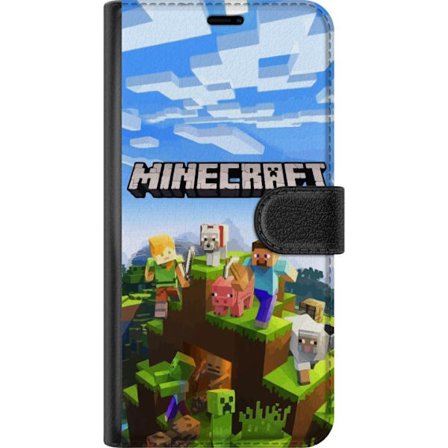 Kompatibel Tegnebogsetui til Samsung Samsung Galaxy A26 Minecraft eventyrklippe med Steve, Alex, dyr og mobs i klassisk blokstil, hvor hele verden sam