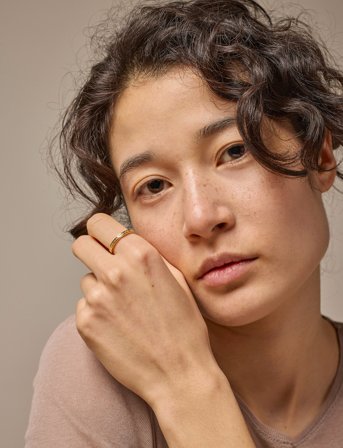 Enamel Copenhagen Mom Ring - Gold - 59