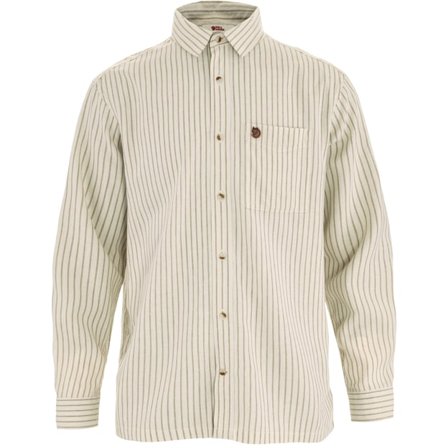 Fjällräven Men's Övik Relaxed Hemp Shirt Long Sleeve Top in Chalk White/Sand Stone | Size: Medium, Hemp/Polyester