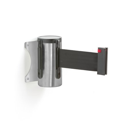 Absperrsystem für Wandmontage, 2300 mm, Stahl gebürstet/schwarz