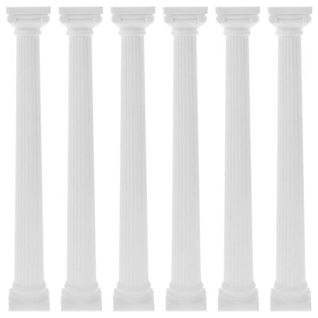 6-pakkaus roomalaisen pylvään patsas mini pylväs valokuva rekvisiitta hiekka pöytä roomalainen pylväs koristelu (22.50X3.00X3.00CM, valkoinen)