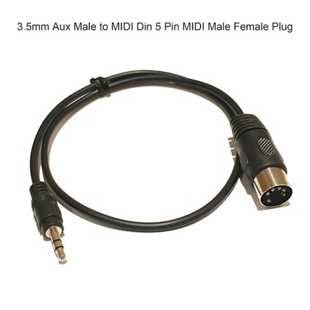 3,5 mm Stereo Jack o Kabel Aux Hane Till MIDI Din 5 Pin MIDI Hane