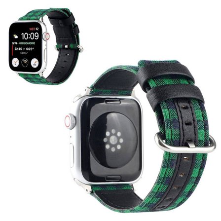 Apple Watch Series 6 / 5 44mm lattice pattern watch band - Green / Black