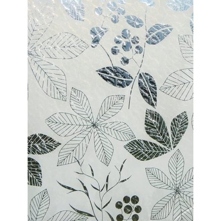 Integritetsfönsterfilm, Frostat Glasfilm, Anti-UV Fönstersticker, 45cm x 200cm (Lövmönster)