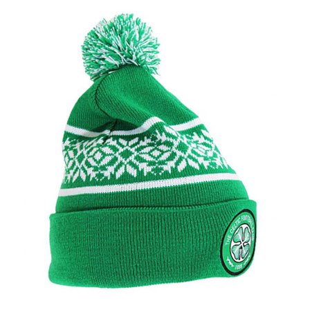 Celtic FC Officiell Snowflake Cuff Stickad Mössa One Size Grön