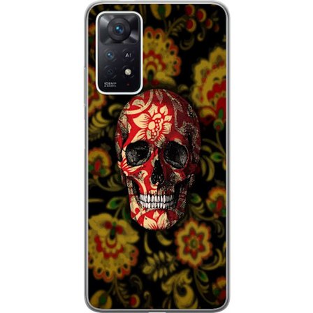 Kompatibelt Mobilskal till Xiaomi Redmi Note 11 Pro Blommig dödskalle