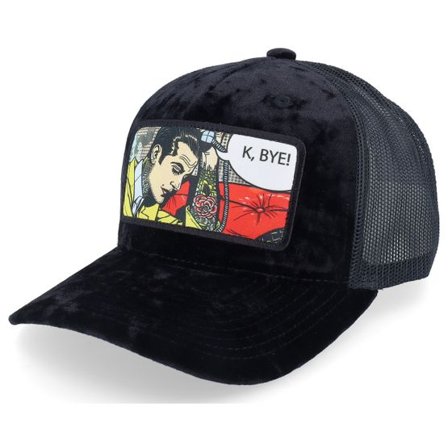 Calza Pennello - Svart trucker Keps - K Bye. Pop Art Velvet Black A-Frame Trucker @ Hatstore