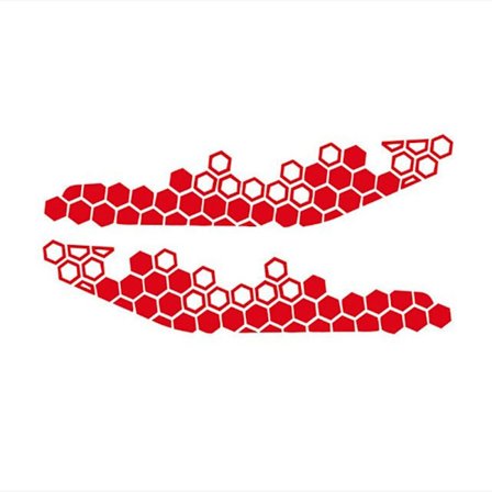 Moottoripyörän koristetarra Hunajakenno Tarrat PUNAINEN