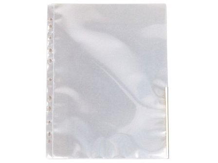 Esselte Plastficka signal, A4, stansad, 105 mikrometer, polypropylen, jämn, 11 hål, genomskinlig med vita remsor 100/fp - Lyreco - Kontorsmaterial - 