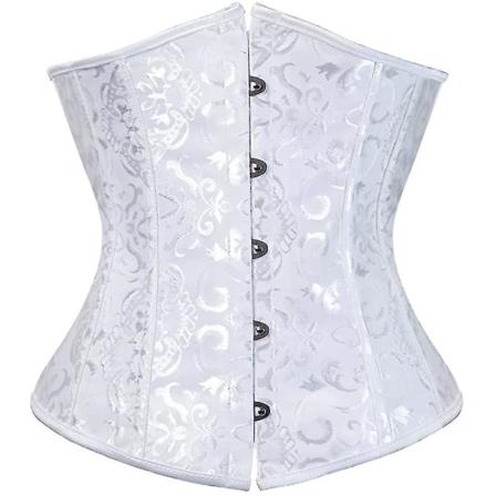 Tflycq kvinnors snörningskorsett med waist trainer och underbyst White *L*arge
