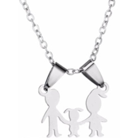 Halsband med berlock figurer familj med dotter smycke