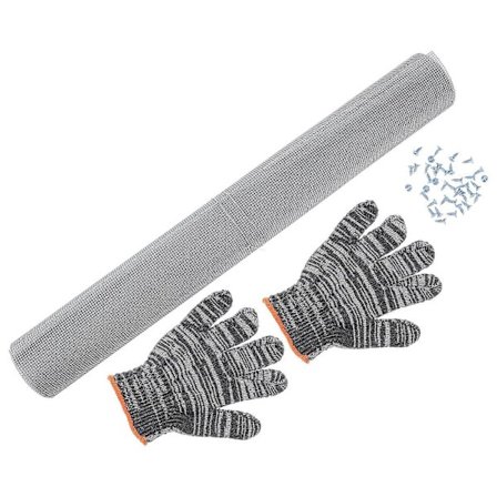 Vindusskjerm i rustfritt stål, luftventilasjon, dørskap 100X50X0,1CM Lys grå, slitesterk bruk 1 pakke{KDO}