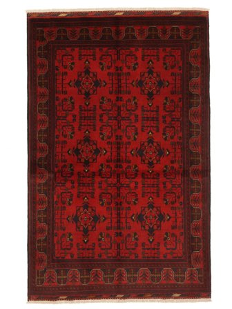 Anudada A Mano Afghan Khal Mohammadi Alfombra 124X190 De Lana Negro/Rojo Oscuro Pequeño
