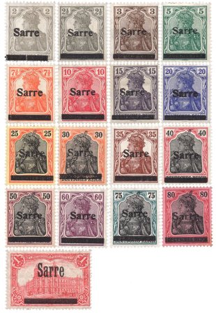 Tyskland/Saar 1920 - MICHEL 1-17 - Ubrugt