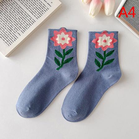 1 Par Kvinnor Strumpor N Stil Cartoon Flower Candy