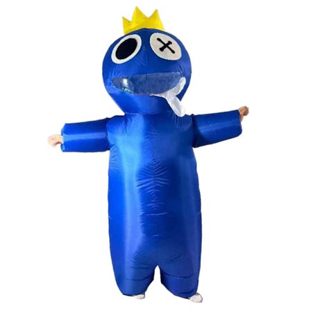 Rainbow Friends performance kostumer, sjove tegnefilmdukker, dukke rekvisitter, søde oppustelige spytmonster tøj (inkluderer blæser og batterikasse)