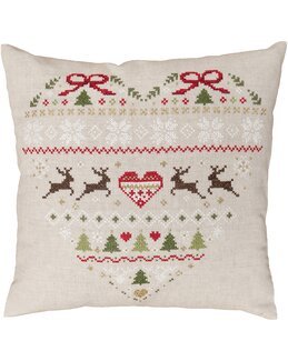 Stickpackung Kissen Weihnachten Herz - Vervaco