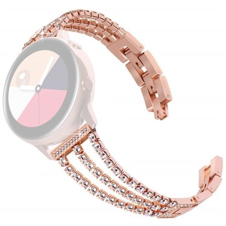 22 mm universal klockarmband med strassdekor - Roséguld