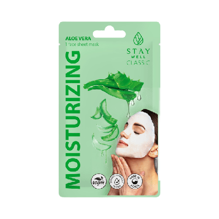 Stay Well Classic sheet mask - ALOE Moisturizing Ansiktsmask & peeling Dam 22G