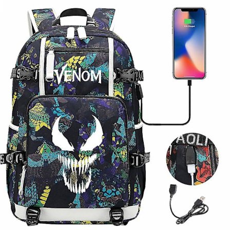Venom Fashion Tryckt Usb Ungdom Skolväska (2-108)