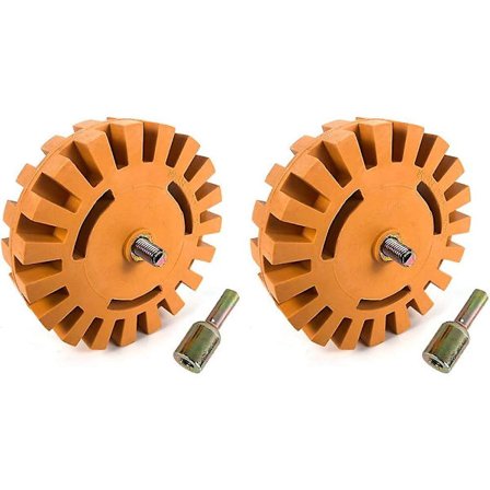 Fjernelse Viskelæder Hjul Værktøjssæt, 2 Pak 4 Tommer Gummi Boremaskine Tilbehør