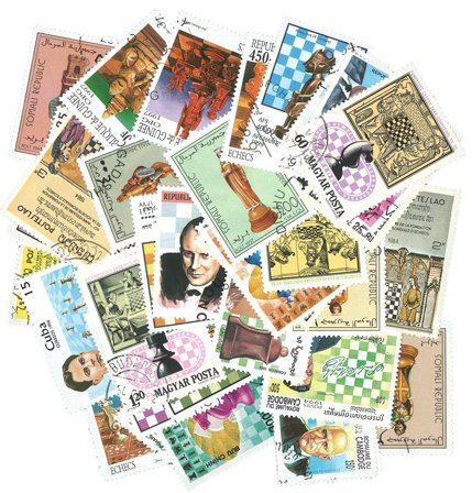 Skak - 50 forskellige frimærker