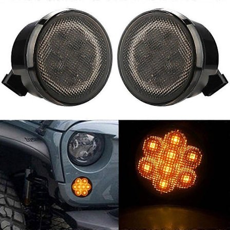 Keltainen etu LED suuntavilkku autovalo kokoonpano 2007~2017 Jeep Wrangler JK