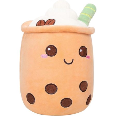 13,7 tum Bubbelte Stuffed Plush Kudde Brun Fruktmjölkte Plush Sov Kudde Barnpresent Dekorationer