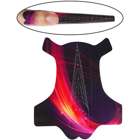 100 st röda nagelformar för UV-gel akryl nagelspetsar förlängning skarp avslutning självhäftande nagellack