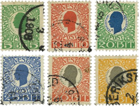 Dansk Vestindien 1905 - AFA 24-29 - Stemplet