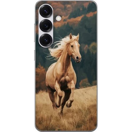 Kompatibel Mobilcover til Samsung Samsung Galaxy S25 Imponerende hest der galopperer gennem efterårsmiljøet med varme farver og en dyb følelse af n