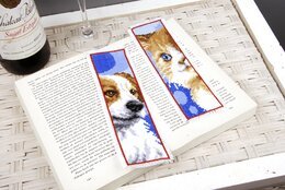 Broderikit Bogmærker Hund og kat 2-pak - Vervaco