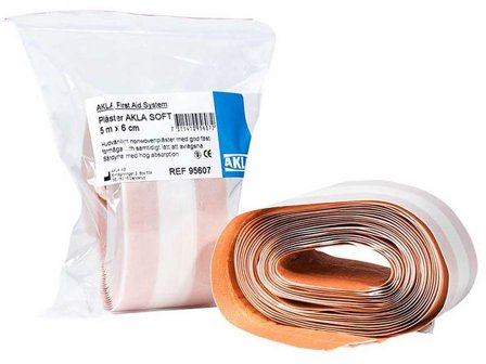AKLA Plåster soft 1mx6cm - Lyreco - Skyddsutrustning - Första Hjälpen - Plåster