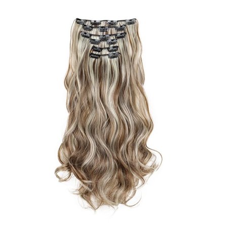 16 Clips Krøllede Hår Extensions 6 Dele Sæt
