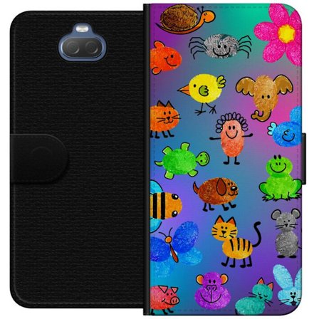 Kompatibel Tegnebogsetui til Sony Xperia 10 Little Scribble Friends