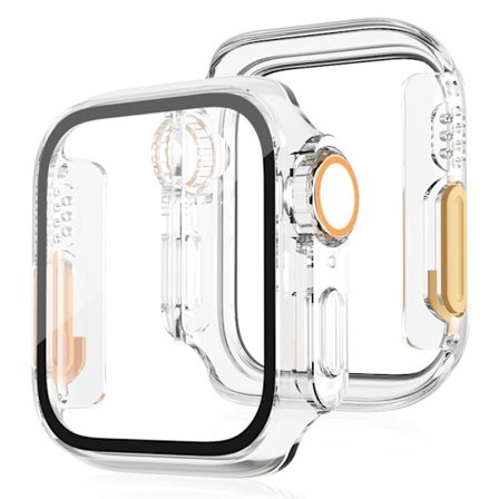 Bumpresistent klockfodral Apple Watch Series 6 / 5 / 4 / SE / SE (2022) / SE (2023) 44mm skyddsfodral med härdat glasfilm - Transparent