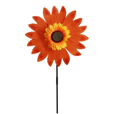Solsikke Vindmølle Vind Spinner Kompatibel med Hjemmehave DIY Børn Udendørs Orange One Size