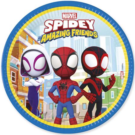 Spidey & Hans Fantastiske Venner Paptallerkner 23 cm 8-pakning