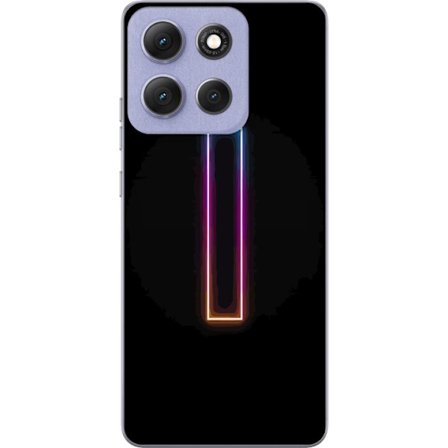 Kompatibel Mobilcover til Motorola Motorola Moto G86 Power Minimalistisk neonbogstav I i regnbuefarver mod mørk baggrund