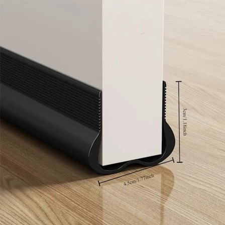 Universal Fleksibel Dør Bundforseglingsliste, Lydisolerende, Vind- og Støvafvisende, Vejrliste, Trækstopper til Under Døren, Sort