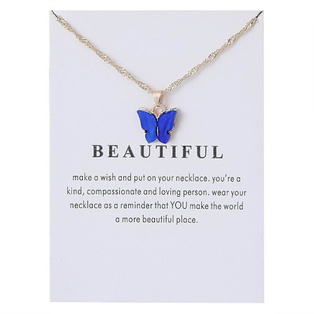 Söt Fjärilshalsband Akryl Färg Kragekedja Halsband