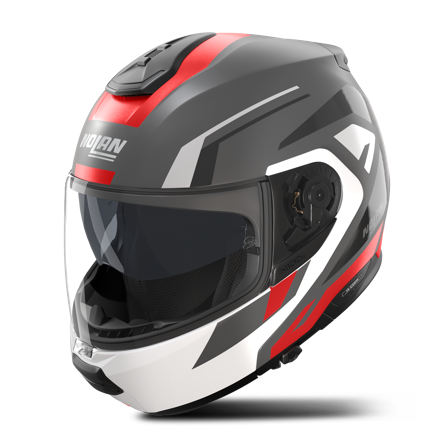 Nolan N100-6 Cinetico Modular Helmet Grey Lava/White/Red Matt M