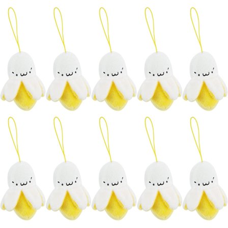 10 Stykker Kreative Bananskræl Formet Plys Til Nøglering Mobil DXGHC