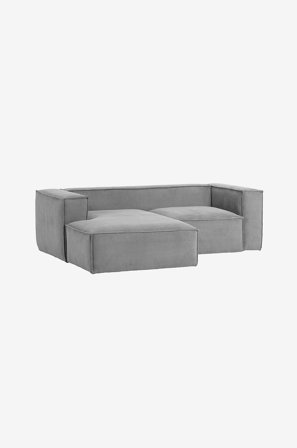 Kave Home - BLOK sofa 2-seter - divan venstre - Grå - 2-seters sofaer - Fra Homeroom