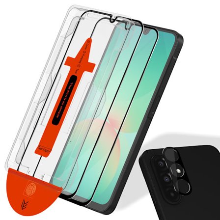 2-PACK Samsung A26 Skærmbeskytter & 1-PACK linsebeskytter - Hærdet Glas | [Automatisk Installation] - Boblefri