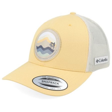 Columbia - Gul trucker Keps - Circular Landscape Sand Dune/Dark Stone Trucker @ Hatstore