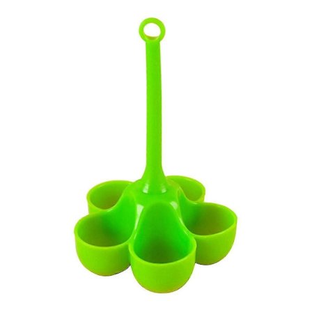5-reikäinen silikoninen munankeitin, korkean lämpötilan kestävä höyrytetty munatarjotin, elintarvikelaatuinen lisäravintotyökalu, vihreä