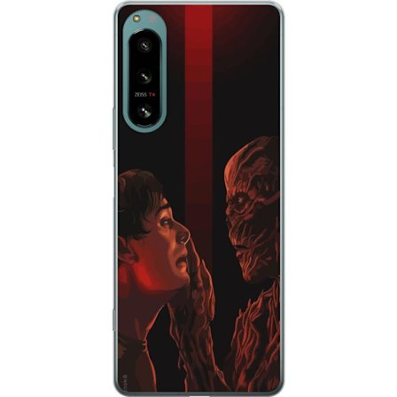 Yhteensopiva Puhelinkuori Sony Sony Xperia 5 IV Pimeä fantasian kuva, jossa korostuu ihmisen ja hirviön kohtaaminen vahvalla draamalla ja psykologis