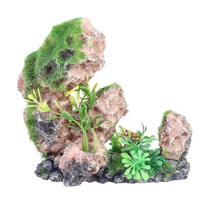 1 st prydnad konstgjord vacker kreativ harts Hill prydnad dekor mossa bergslandskap för akvarium